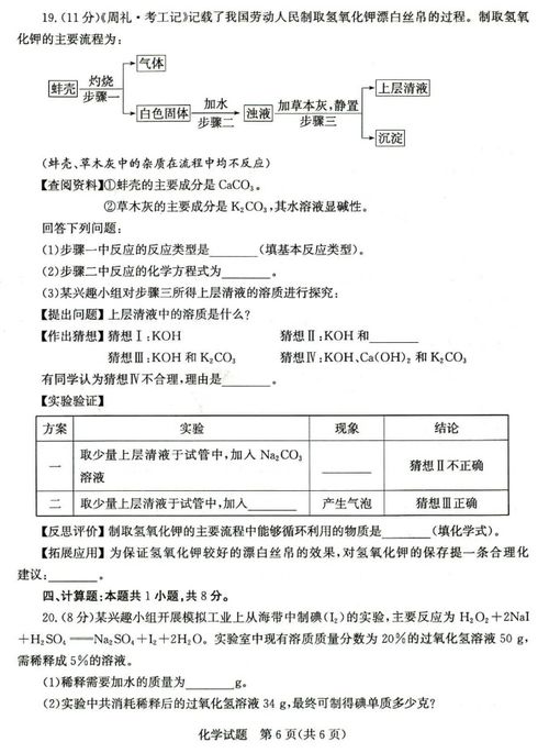 2024年山东枣庄中考化学真题解析（图片版·第6题）